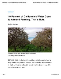 The Thirsty West: 10 Percent of California’s Water Goes to Almond Farming