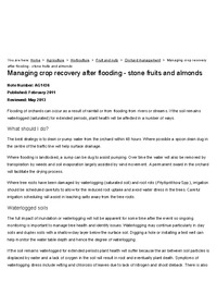 Managing crop recovery after flooding - stone fruits and almonds