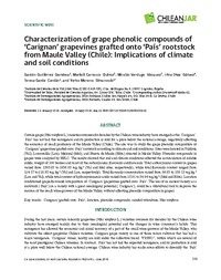 Characterization of grape phenolic compounds of ‘Carignan’ grapevines grafted onto ‘País’ rootstock from Maule Valley (Chile): Implications of climate and soil conditions