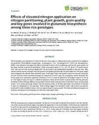 Effects of elevated nitrogen application on nitrogen partitioning, plant growth, grain quality and key genes involved in glutamate biosynthesis among three rice genotypes